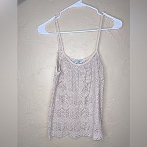 Cotton On cream crochet all over top